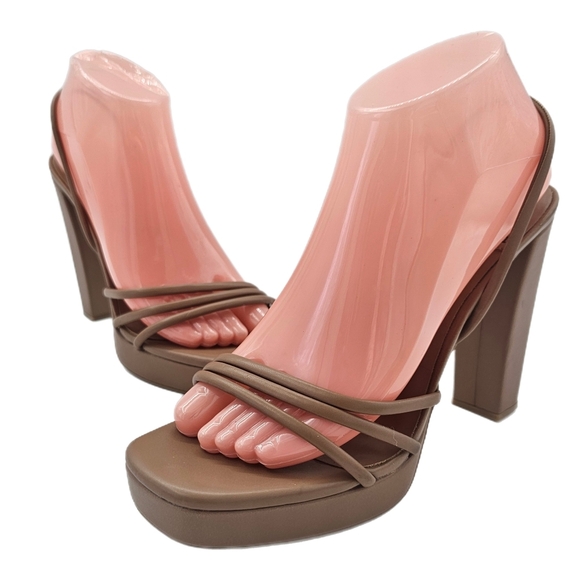 Jeffrey Campbell Strappy High Heel Slingback Sandals Size 9.5 US / 40 EU – Brown - Picture 1 of 12